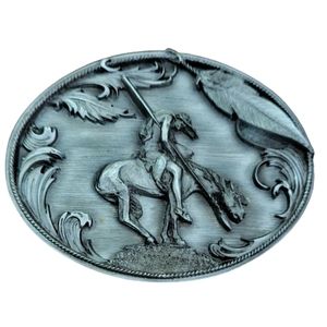 Vintage Siskiyou 1995 Native American End of Trail Pewter Belt Buckle